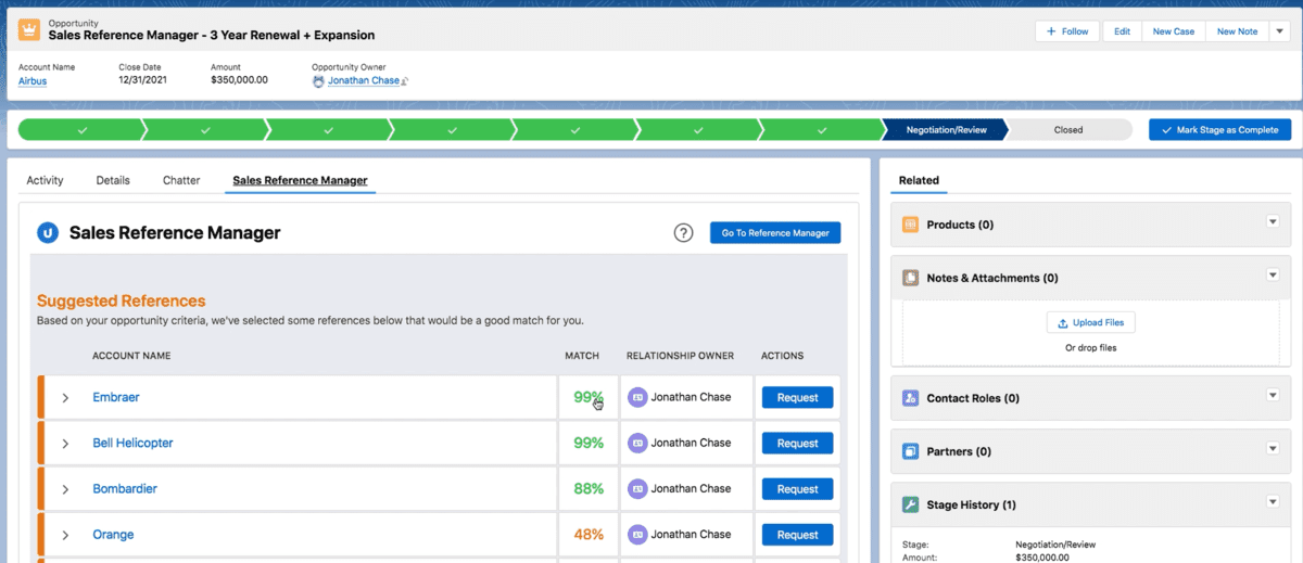 Banner for Sales Reference Manager with insights on sales strategy and customer references.